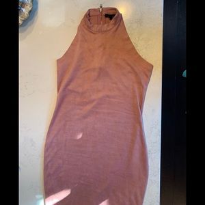 Pink suede dress